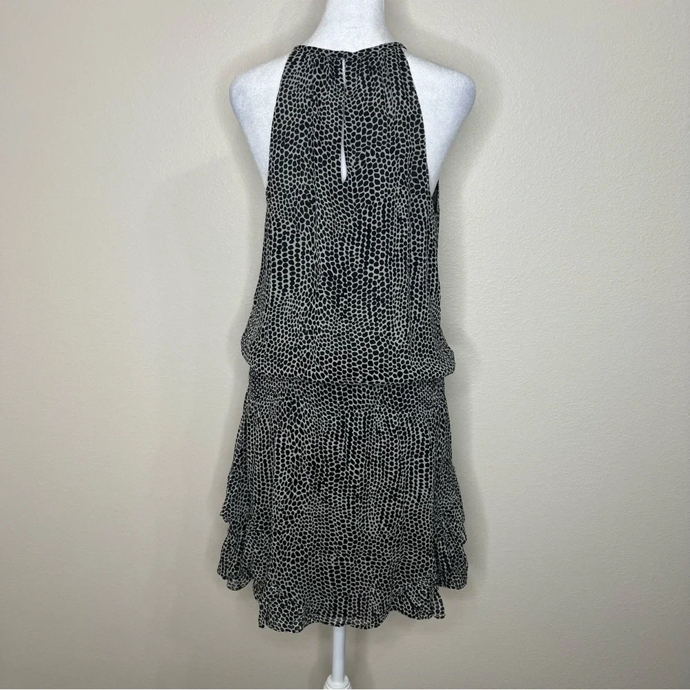 Ramy Brook BITSY 100% Silk Black & White Polka Dot Sleeveless Drop Waist Dress - Picture 10 of 16